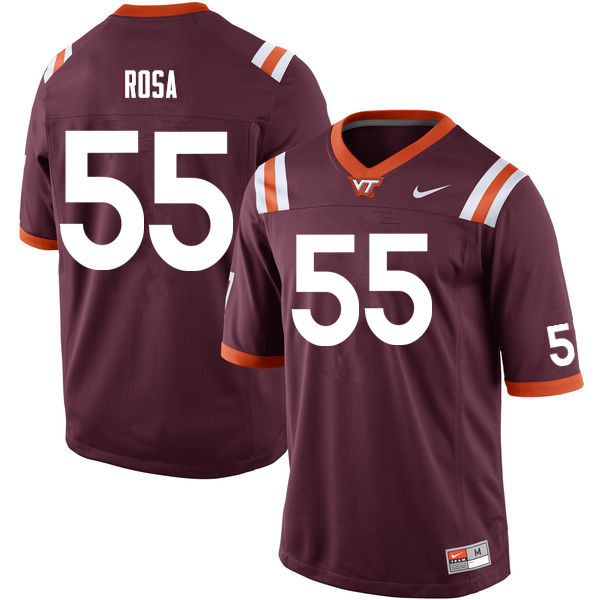 Men #55 Austin Rosa Virginia Tech Hokies College Football Jerseys Sale-Maroon